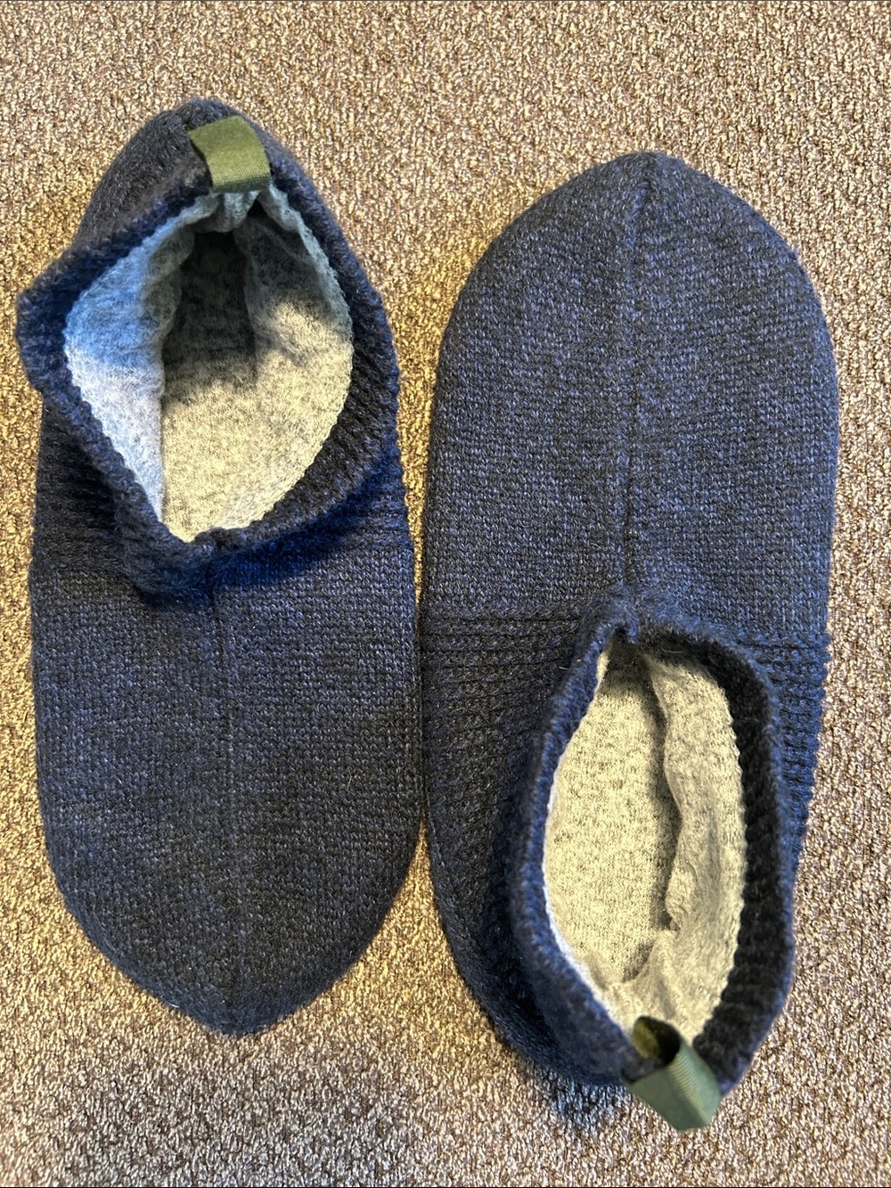 BOMBAS Navy Gripper Slipper - Size Large